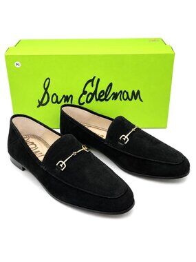 Sam Edelman Loraine Bit Loafer Black Suede Leather Women’s Size 9 New